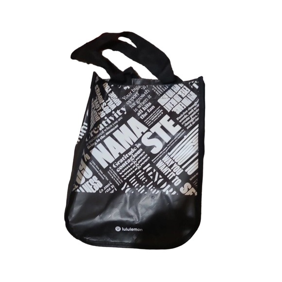 Lot of 3 Lululemon Red Black White Unisex Reusable Shopping Tote Eco Bag - Picture 3 of 6